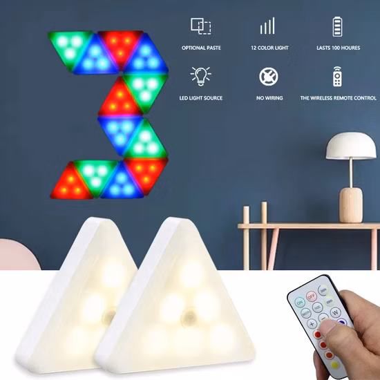 Puzzle Honeycomb con pilas 3 tipos de lámpara de pared de gabinete regulable