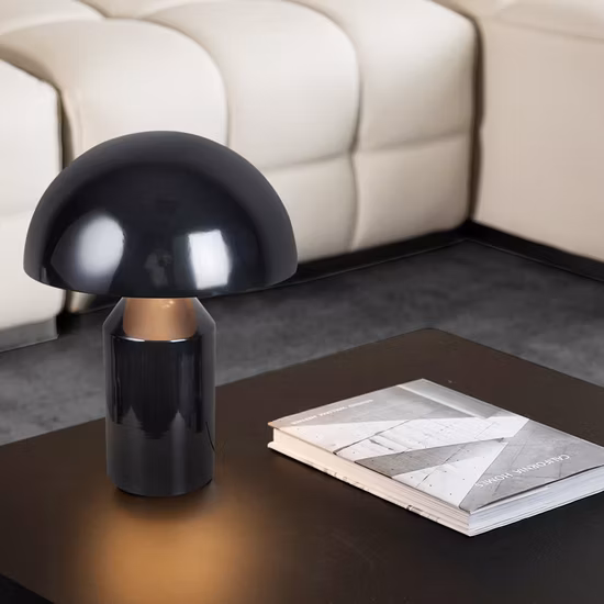 Lámparas nórdicas modernas para decoración del hogar, lámpara de mesa LED con forma de seta, Color dorado, blanco y negro, para sala de estar y mesita de noche